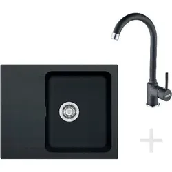 Franke Küchenset T29 mit Tectonite Spülbecken und Küchenarmatur in Schwarz - Das Franke Küchenset T29 vereint ein elegantes Tectonite Spülbecken mit einer hochwertigen Küchenarmatur. Ideal für moderne Küchen, bietet es Funktionalität und Stil in einem kompakten Design.