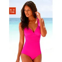 LASCANA Badeanzug mit Shaping-Effekt und Rückenlösung in Rosa Größe 38 - Bademode mit formendem Shaping-Vorderteil und integrierten Softcups für optimalen Halt. Ideal für einen stilvollen Auftritt am Strand oder Pool.