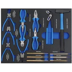 TRUTZHOLM Werkzeugset Profi Werkstattwagen Einlage blau Hammer, Zangen und Durchschläger 16, (Set, 16-tlg), super Preis-Leistungsverhältnis blau
