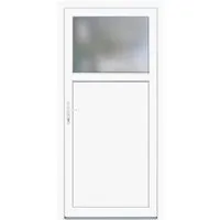 Kunststoff-Nebeneingangstür K 504 Weiß 98 cm x 198 cm - Nebeneingangstüren mit optimaler Wärmedämmung und 5-fach Verriegelung für erhöhte Sicherheit - ideal für Gartenhütten oder Gerätehütten.