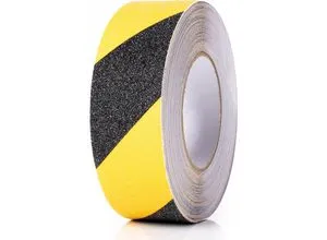 Ampere Bodenmarkierungsband, rutschfest, Breite 50 mm, gelb/schwarz