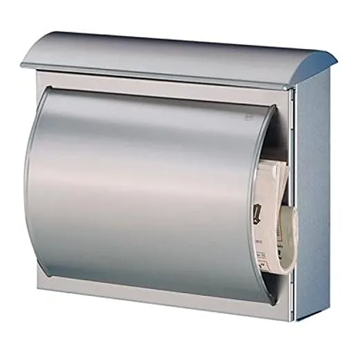 Heibi Briefkasten QUELO Edelstahl mit Zeitungsfach - Wandbriefkasten aus hochwertigem V2A-Edelstahl mit praktischem Zeitungsfach, robustem Schloss und gravierbarem Namensschild für individuelle Gestaltung.