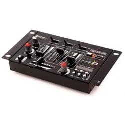 Kompaktes 4-Kanal Mischpult mit USB - Mischpult für DJ und Events, bietet 4 Stereokanäle, USB-Wiedergabe und Talkover-Funktion für optimale Sprach- und Musikanpassung.