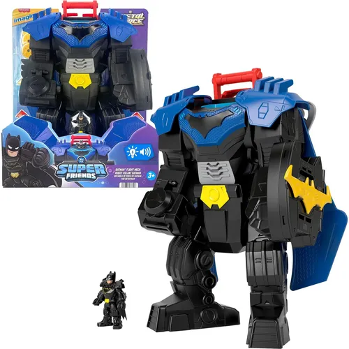 Fisher-Price Imaginext DC Super Friends Batman Flug-Mech - Spielfiguren mit Lichtern und Geräuschen, ideal für kleine Superhelden zur Förderung der Feinmotorik und kreativen Spielens.