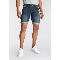Bruno Banani Jeansshorts (Set, 2-tlg., mit Band) bequemer Sitz, gerade Beinform, mit praktischen Taschen blau 30