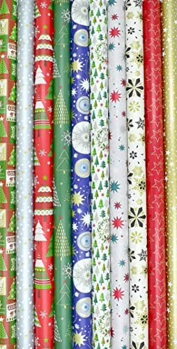 Rollen Geschenkpapier Weihnachten Verpackung Weihnachtsgeschenkpapier Geschenkverpackung Geburtstag Feier Papier Mix 200x70cm 30
