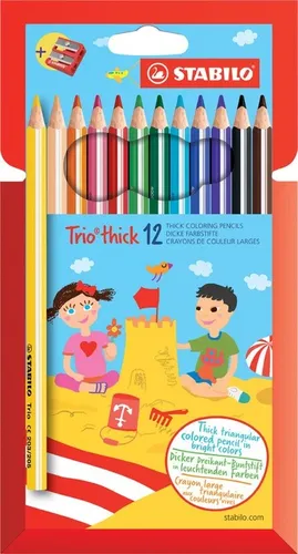 STABILO Trio Dick 12 Stück Packung mit Anspitzer