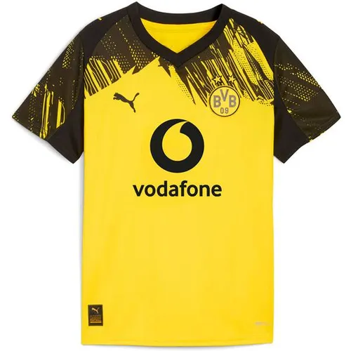 Puma Borussia Dortmund Heimtrikot 2025/26 Kinder - gelb - Borussia Dortmund Kindertrikot für die Saison 2025/26, mit klassischem gelben Design und dynamischer schwarzer Grafik, perfekt für junge Fans, die die Stadionatmosphäre erleben wollen.