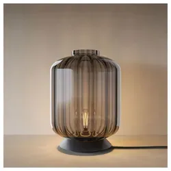 s.luce Tischleuchte Velo Glas-Tischleuchte mit Schalter Rauch, Schwarz Ø 25 cm x 30 cm