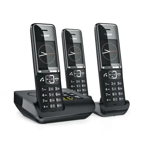 GIGASET COMFORT 550A Trio - Schnurloses Telefon mit Anrufbeantworter, TFT-Farbdisplay und 30 Minuten Aufzeichnungszeit für komfortable Kommunikation zu Hause und im Home Office