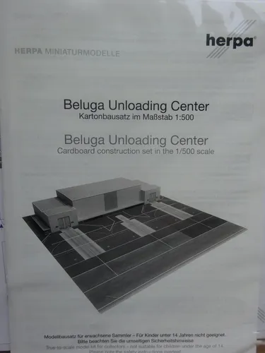 Beluga  Centrum Abfertigung 1:500 Herpa Modellbaubogen Kartonmodel incl. Grundpl
