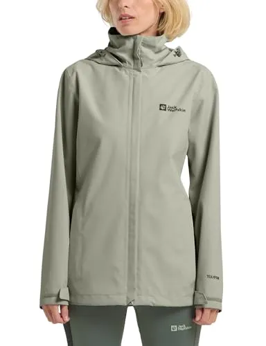 Jack Wolfskin TRAILTIME 2L JKT W mint leaf, XS - Vielseitige Außenjacke mit 2 Hüfttaschen und verstaubarer Kapuze. Wasserdicht und atmungsaktiv für optimalen Tragekomfort bei jedem Wetter.