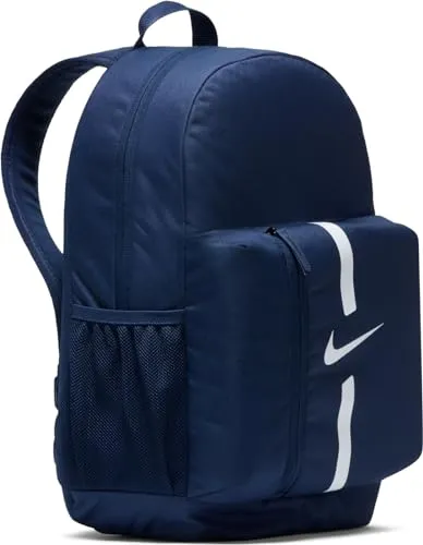 Nike Y Nk Acdmy Team Bkpk 411 - Dunkelblauer Rucksack für Sportler - Rucksack für Fußballer mit 22 Liter Stauraum, gepolsterten Schulterriemen und Nass-Trockenfach für optimale Organisation deiner Ausrüstung. Ideal für Sport und Schule.