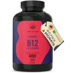 Vitamin B12 Tabletten + Folsäure – 6 Monate Vorrat 180 St