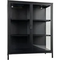 House Nordic Vitrine Brisbane Schwarz Klein - Glasvitrine in elegantem Schwarz, ideal für stilvolle Präsentationen und platzsparend mit den Maßen 40x80x101.5 cm.