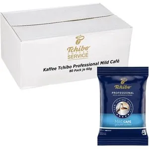 Tchibo Kaffee Professional Mild Cafe - 4800g - Gemahlener Filterkaffee aus 100% Arabica-Bohnen, perfekt für den professionellen Einsatz. Praktische 60g Portionsbeutel für frischen Genuss mit vollmundigem Geschmack und fruchtiger Note.