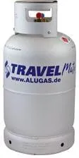 ALUGAS Travel Mate Gastankflasche 27,2 Liter, 80% Multiventil - Gastank für Wohnmobile und Camper, schnell nachrüstbar und ideal für sorgenfreies Reisen mit Gasversorgung.