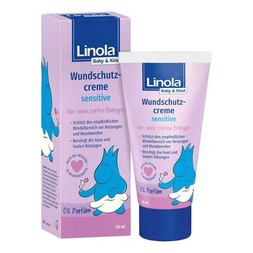 Linola Baby & Kind Wundschutzcreme 50 ml - Arzneimittel zur sanften Pflege empfindlicher Babyhaut, schützt vor Wundsein und ist dermatologisch getestet.