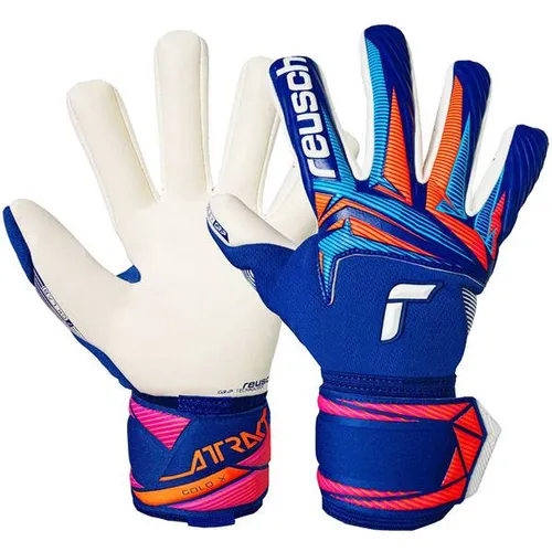 REUSCH Herren Torwarthandschuhe Attrakt Gold X NC - Hochwertige Torwarthandschuhe für maximale Kontrolle und Grip. Der elastische Bund sorgt für einfachen Einstieg und sicheren Halt. Ideal für Training und Spiel auf allen Platzarten.