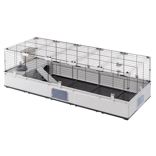 FERPLAST Modular 4 - Käfig für Kaninchen und Meerschweinchen - Robuster Käfig aus recycelbarem Kunststoff und Metall, ideal für artgerechte Haltung von Kaninchen und Meerschweinchen.