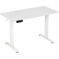 Costway Höhenverstellbarer Schreibtisch 120 x 60 cm Weiß mit 2 Haken - Verwandeln Sie Ihren Arbeitsplatz mit diesem eleganten, höhenverstellbaren Schreibtisch. Ideal für ergonomisches Arbeiten, bietet er eine flexible Höhe von 73 cm bis 122 cm und cleveres Kabelmanagement für Ordnung.