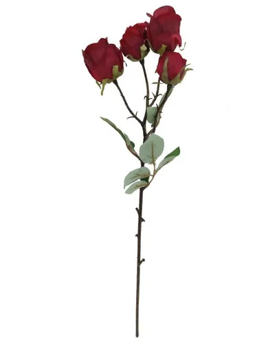 Kunstblume *Edler Rosenzweig mit 4 täuschend echt wirkenden Seidenblüten - Rose (Rosa), 2474U, Höhe 46 cm, künstlich, naturgetreu, täuschend echt