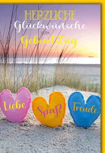 Geburtstag - Karte mit Umschlag - Dünen am Meer