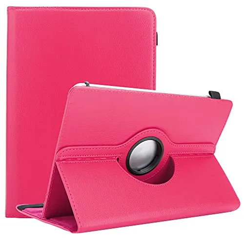 Cadorabo Hülle kompatibel mit 10" Tablets Tablethülle 360 Design aus Premium Kunst Leder Flip Klappbare Stoßfeste Magnetische Cover Hülle für 10" Tablets Tasche in Pink