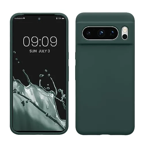 kwmobile Handyhülle für Google Pixel 8 Pro Hülle, für Pixel 8 Pro Case - Hülle Silikon - kabelloses Laden - Blaugrün