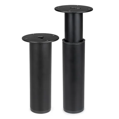 woplus Möbelfuß Metall Schwarz höhenverstellbar 120–180 mm Möbelbein Sofafuß Tischfuß [1 Stück]