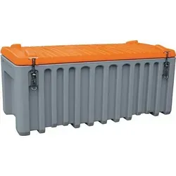Werkzeugbox B1200xT600xH540mm PE grau/orange 250l - Werkzeugkoffer, spritzwassergeschützt mit umlaufender Dichtung, ideal für den sicheren Transport und die Aufbewahrung von Werkzeugen und Kleinteilen.