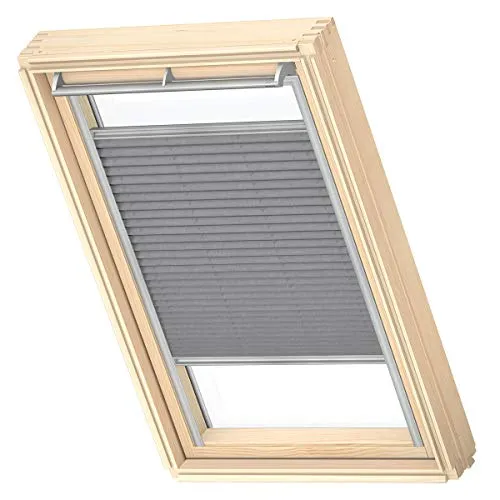 VELUX Original Dachfenster Plissee für S08, Grau, mit Grauer Führungsschiene