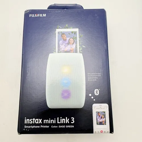 Instax Mini Link 3 Sage Green - Kabelloser Taschendrucker für Fotos, ideal für Urlaub und Partys mit kreativen Effekten und App-Integration