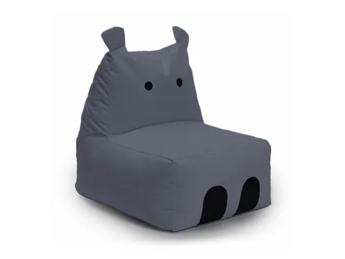Lumaland Kindersitzsack Animal Line (Hippo, 200L, stahlgrau) - Hocker, Bänke & Sitzsäcke – Kuscheliger Sitzsack in Tierform, wasserabweisend und perfekt für Kinderzimmer oder Spielbereiche.