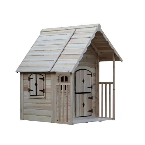 HOME DELUXE Spielhaus KIMI – Natur | Holz-Kinderhaus für Garten - Gartenspielhaus aus hochwertigem Tannenholz, individuell gestaltbar und sicher für unbeschwerten Spielspaß im Freien.