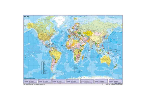 Weltkarte politisch: Umweltfreundliches Lernposter NEUE AUFLAGE - Lehrmaterial Landkarten: Umweltfreundliches Lernposter in neuer Auflage für nachhaltiges Lernen und Geografieunterricht.