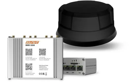 SELFSAT MWR 5550 mit Panorama Antenne schwarz - SAT-Antennen für Wohnmobile, bietet stabile Internetverbindung durch 5G/4G und WLAN, ideal für Campingplatz und Stellplätze, staub- und wasserdicht (IP67)
