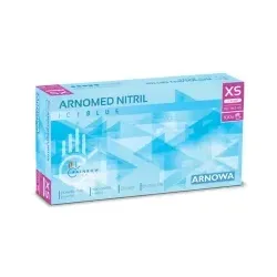 ARNOMED Nitril Ice Blue Einmalhandschuhe, puderfrei, hellblau 382-XS , 1 Packung = 100 Stück, Größe XS