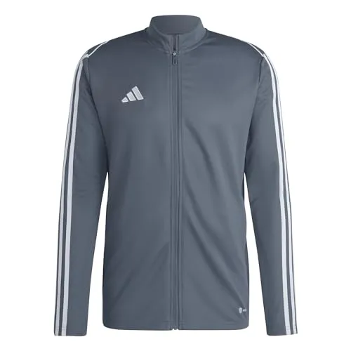 Adidas Tiro 23 League Trainingsjacke - grau - Sportliche Jacke für Fußballtraining, mit feuchtigkeitsabsorbierender AEROREADY Technologie für trockenen Komfort und optimaler Bewegungsfreiheit dank schmalem Schnitt.