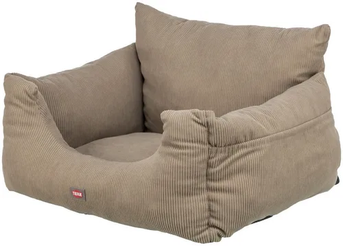 Trixie Hunde Autositz 55 × 30 × 50 cm - Ideal für Reisen - Autositze & Trenngitter, bequemer Hundesitz in taupe für sicheres Reisen mit Ihrem Vierbeiner.
