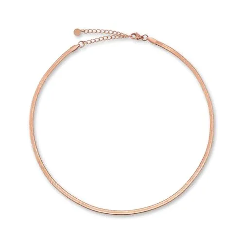 GD GOOD.designs Schlangenkette Rosegold - flache Rosekette ohne Anhänger I Edelstahl Choker Rose 3mm breit - Wasserfest