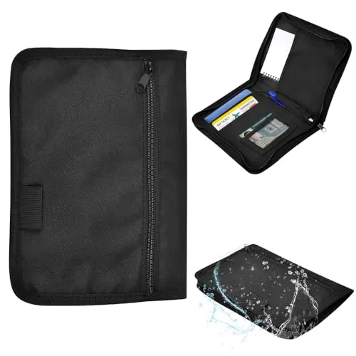 VGECEE Fahrzeugmappe Dokumentenmappe A5 Auto Handschuhfach Organizer Mappe mit Mehreren Fächern Bordmappe Auto A5 Car Document Holder Multifunktionale Brieftasche für Karte Registrierung Autozubehör