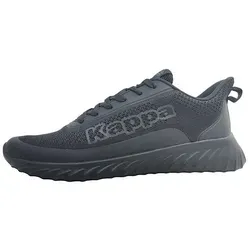 Kappa Herren Trainingsschuhe Schwarz – Sportliche Sneaker in Größe 45 EU - Hallenschuhe mit flachem Absatz und atmungsaktivem Synthetik-Obermaterial, ideal für Sport und Freizeit.