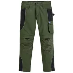 Scheibler Arbeitshosen Männer Reflektierende Cargohose Herren Bequeme Schnittschutzhose Outdoor Hose mit Multifunktionalen Taschen Oliv/Schwarz 50