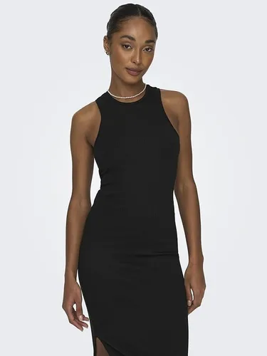 ONLY Damen Kleid Regular Fit Schwarz Grün Rundhals L Baumwolle Elasthan