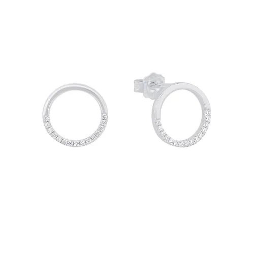 s. Oliver Ohrringe für Damen, Zirkonia / 925 Sterling Silber - Elegante Ohrstecker aus rhodiniertem 925 Sterling Silber mit funkelndem Zirkonia, ideal als Geschenk und perfekt für zarte Ohrläppchen.