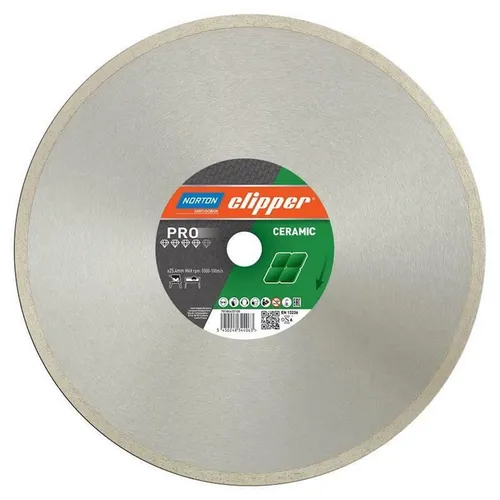 Norton Clipper Diamanttrennscheibe Pro Ceramic 250 mm - Diamantsägeblätter für präzise Schnitte, ideal für keramische Materialien und hohe Langlebigkeit dank hochwertiger Stahlkonstruktion.
