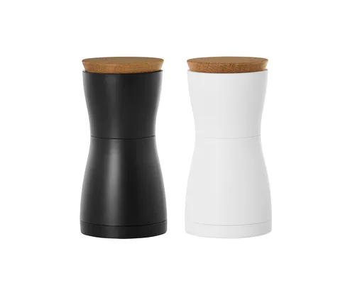 AdHoc Salz-Twin 2-teilig, Eiche, 13.3 cm - Küchenhelfer: Hochwertige Gewürzmühle aus Eiche mit einstellbarer Mahlstärke für individuelles Würzen bei Tisch.