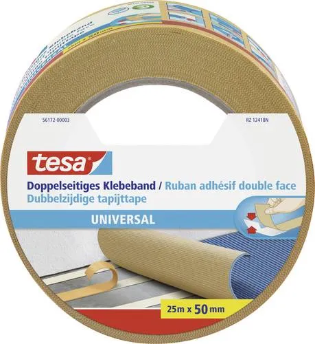 tesa doppelseitiges Klebeband, starkes Doppelklebeband - Weiß - Das tesa® doppelseitige Klebeband ist ideal für kreative Bastel- und Dekorationsprojekte. Mit seiner starken Klebkraft hält es zuverlässig auch Teppiche und sorgt für eine saubere und einfache Anwendung.