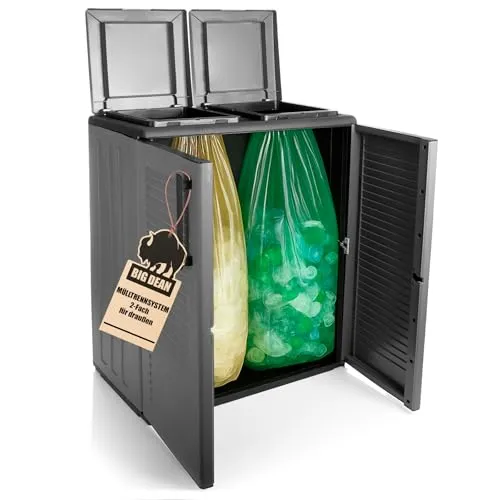 BigDean Mülltrennsystem Schrank Recycling System - Praktisches Mülltrennsystem für eine einfache und hygienische Abfalltrennung, inklusive Gelbem Sack. Ideal für nachhaltige Haushalte und platzsparend in jeder Küche.